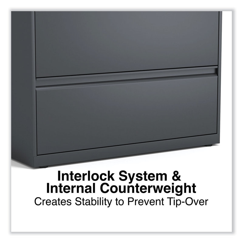 Charcoal Steel 3-Drawer Lockable Lateral File Cabinet