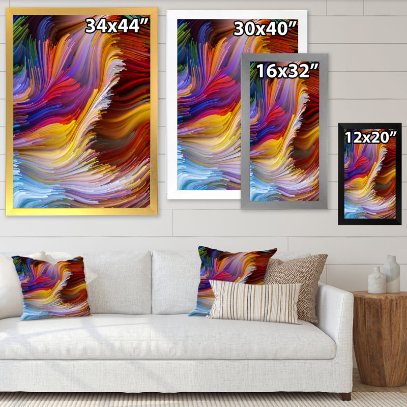 Évasion de liquide Art VII - œuvre d'art moderne sur toile, Cadre photo noir, H 20 po x l 12 po x P 1 po