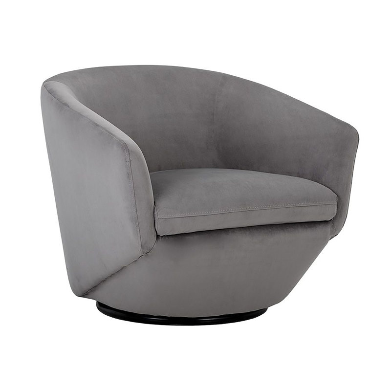 Fauteuil pivotant rembourré Choncey, Gris