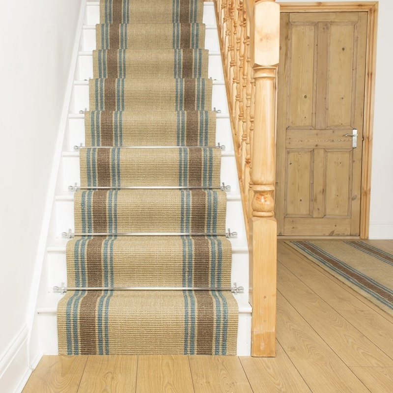 Stair Runner Alpert Striped Hand Woven Indoor Area Rug, Runner 69cm x 510cm