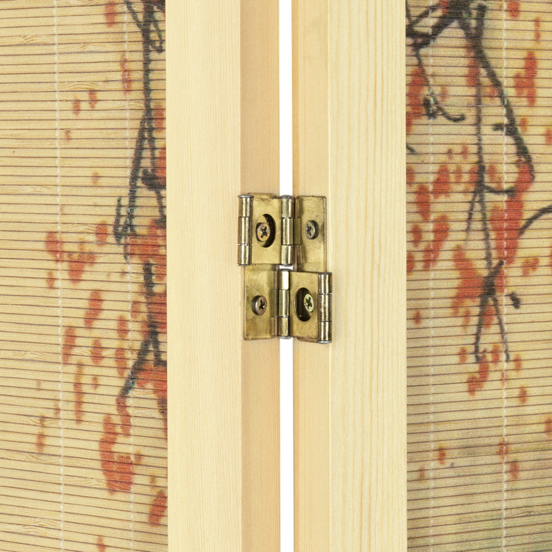 160Cm W x 175.3Cm H 4 - Panel Bamboo / Rattan Room Divider