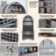 Armoire à vin 70,9 "en bois arqué avec support amovible et tablettes réglables-361450089