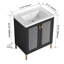 Meuble-lavabo autoportant avec lavabo en céramique