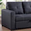 Canapé modulaire, canapé-lit, canapé-lit capitonné en polyfibre noir