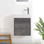 Meuble-lavabo mural flottant 18 po avec lavabo en résine et porte d'armoire à fermeture en douceur 18 po-125514967