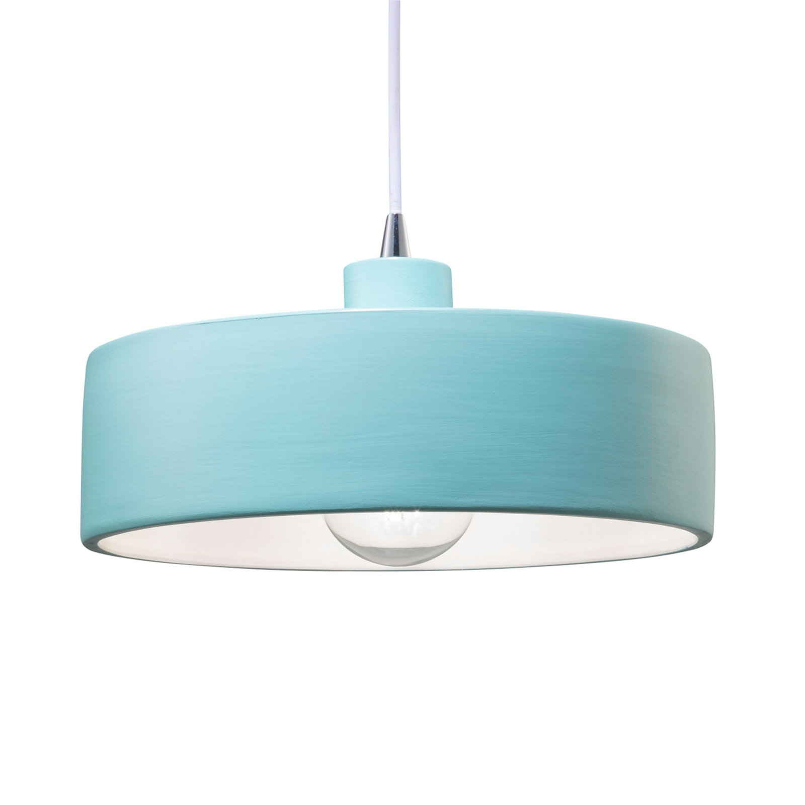 Fens Single Light Ceramic Dimmable Pendant, Polished Chrome, Reflecting Pool