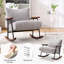 Chaise berçante grise pour salon avec structure en métal robuste et structure stable-2040944150