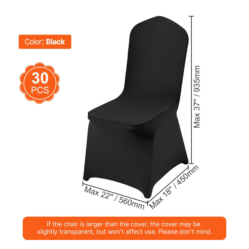 Ensemble de 30 housses de chaise pliables en spandex Universal Universal, Noir