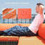 Outsunny 4 Pieces Rattan Garden Furniture Set, Outdoor Corner Sofa, Orange