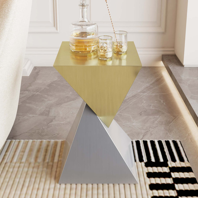 Table d'appoint moderne en acier inoxydable