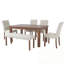 Bermuda 6 pièces avec 4 chaises rembourrées et 1 banc-870377271