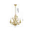 Luminaire suspendu en or 3 lumières avec détails en cristal transparent