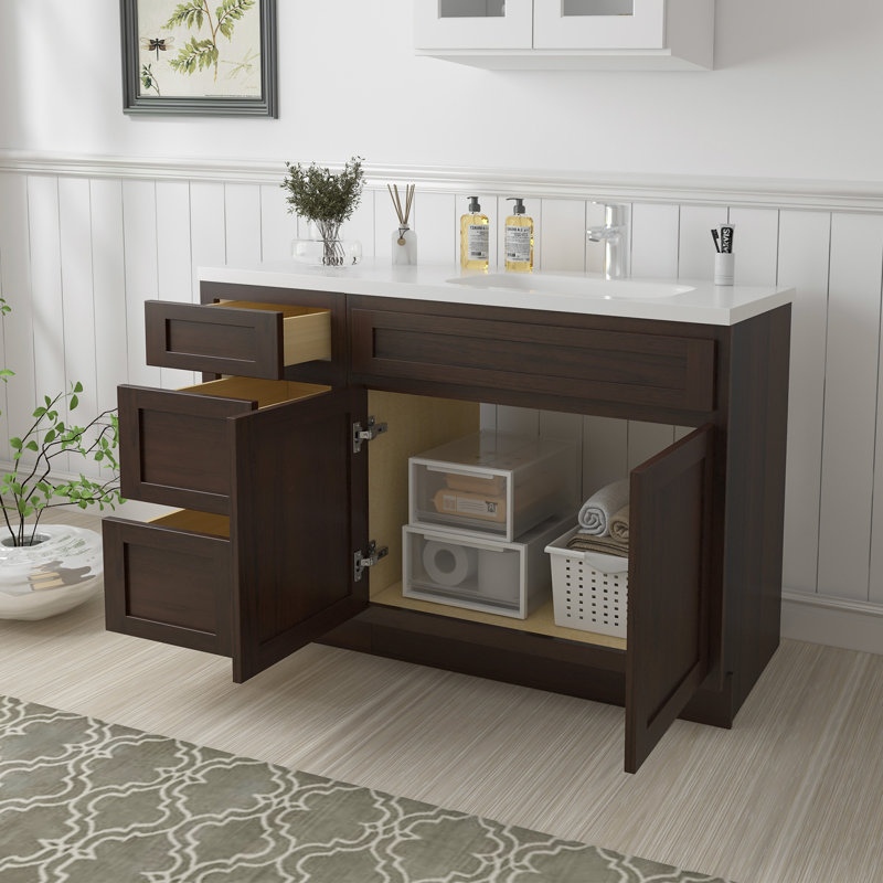 Base de meuble-lavabo simple 45 po seulement, Brun