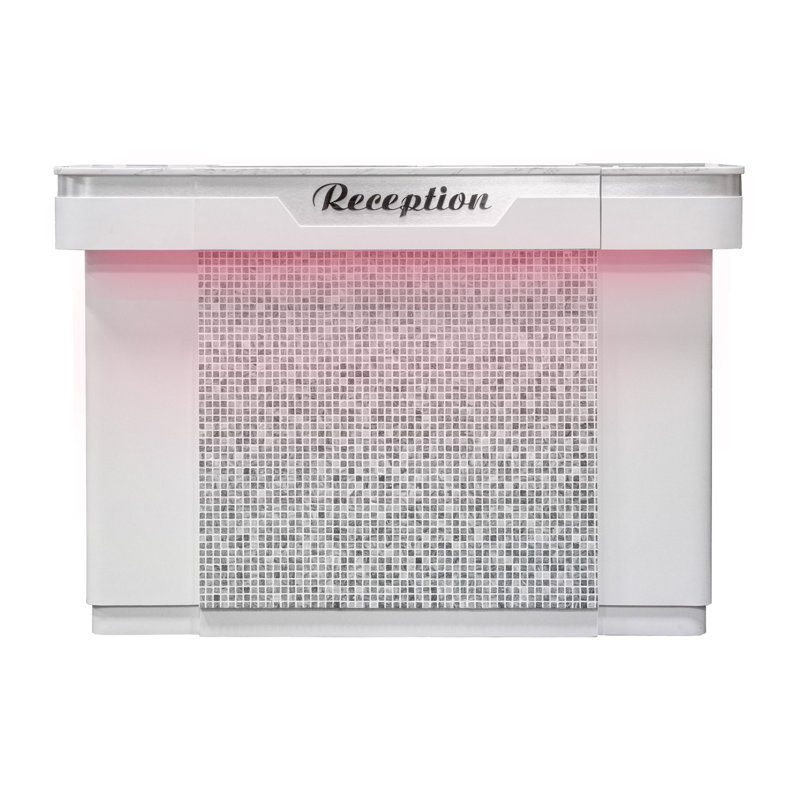 Nariah 2 Person Rectangle Marble Reception Desk with Filing Cabinet