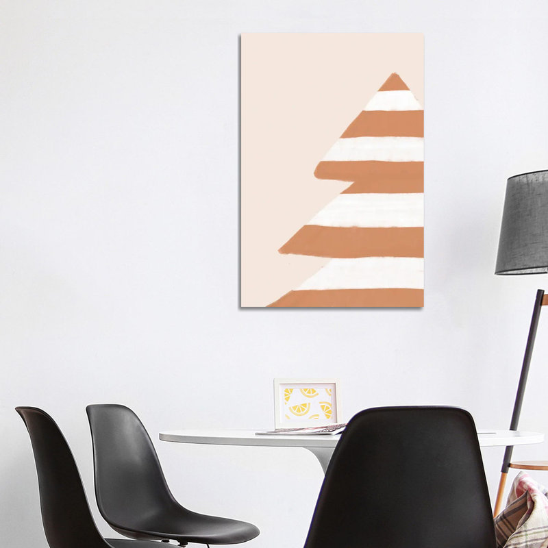 Stripey Xmas Tree - Wrapped Canvas Print, 101.6 cm H x 66.04 cm W x 1.91 cm D