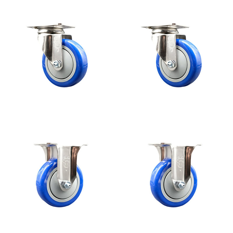 Polyurethane Casters, Blue