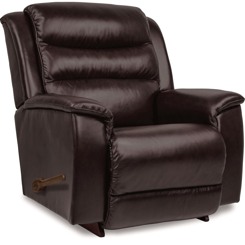 Redwood Oversized Leather Match Manual Rocking Recliner, Chocolate Leather Match