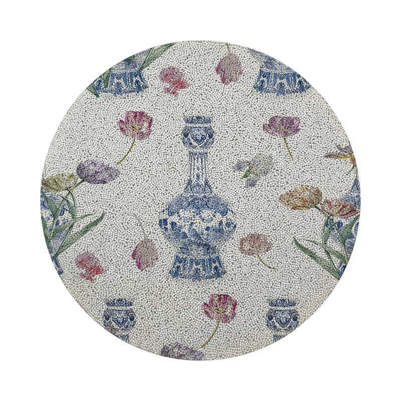 Royal Delft Purissima Round Beaded Placemat Smooth