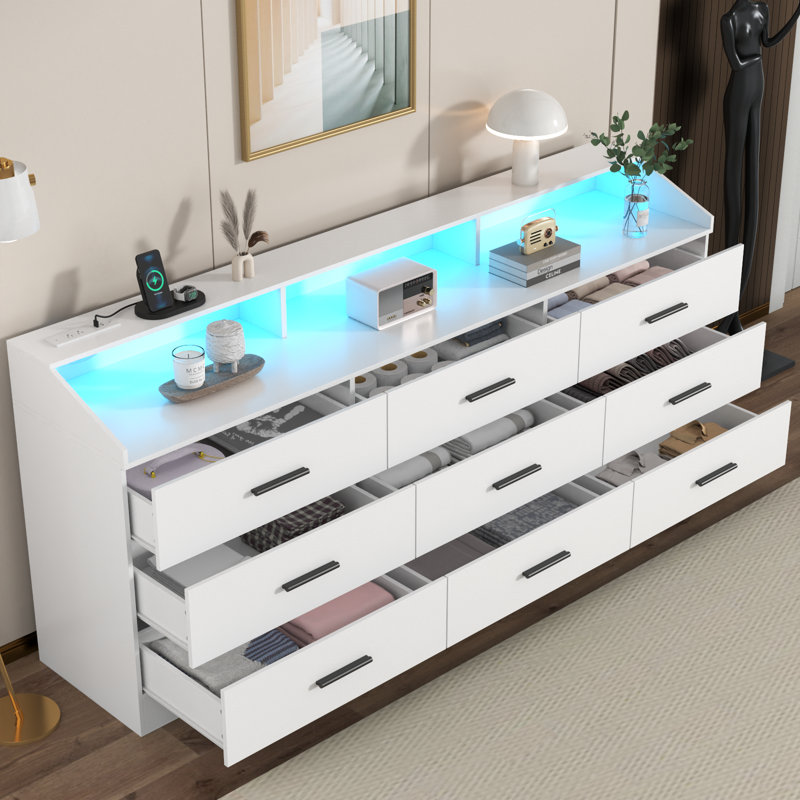 Lastarr 62.99'' W 9 - Drawer Dresser, White