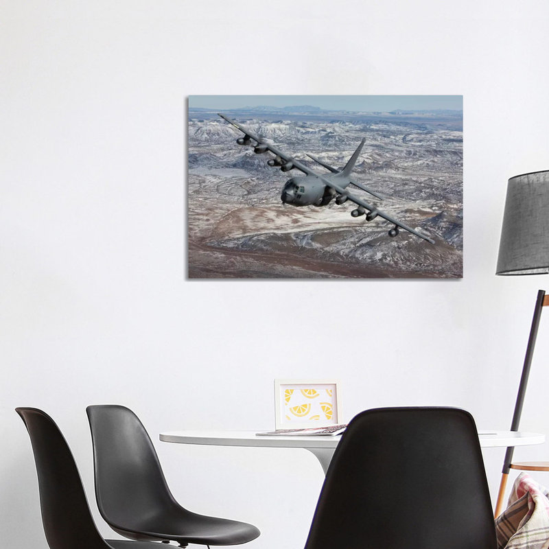 MC-130 Aircraft Maneuvers During A Training Mission Over New Mexico I by HIGH-G Productions - Wrapped Canvas Print