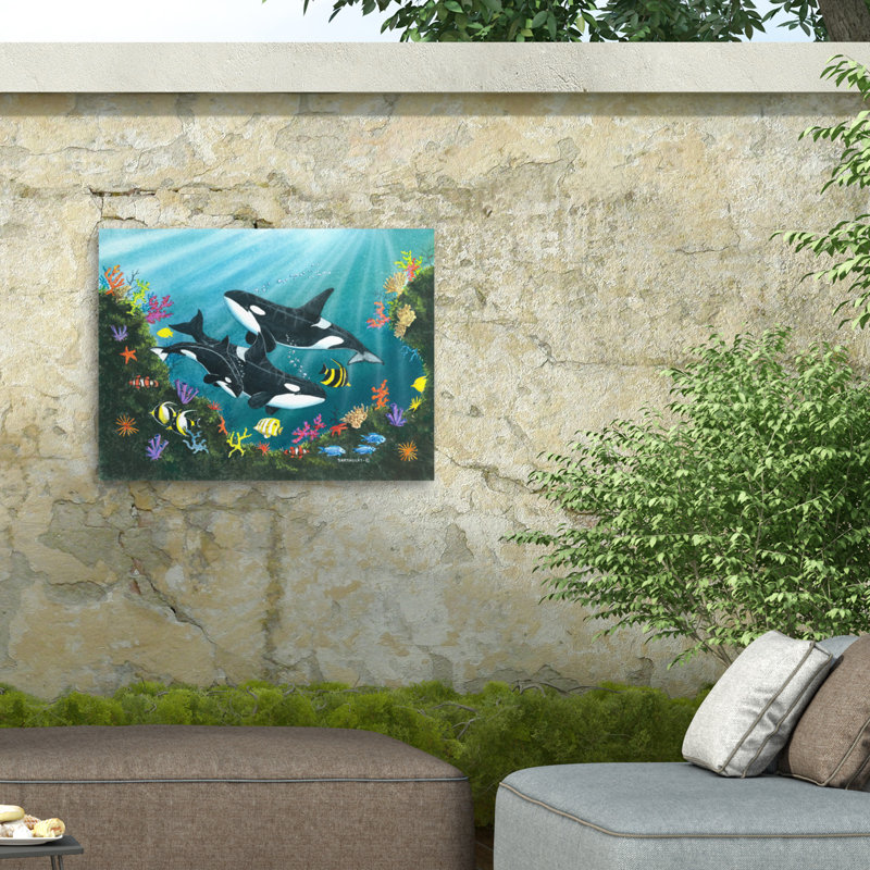 Toile d'extérieur «Dave Bartholet Orca Joy», H 14 po x l 19 po