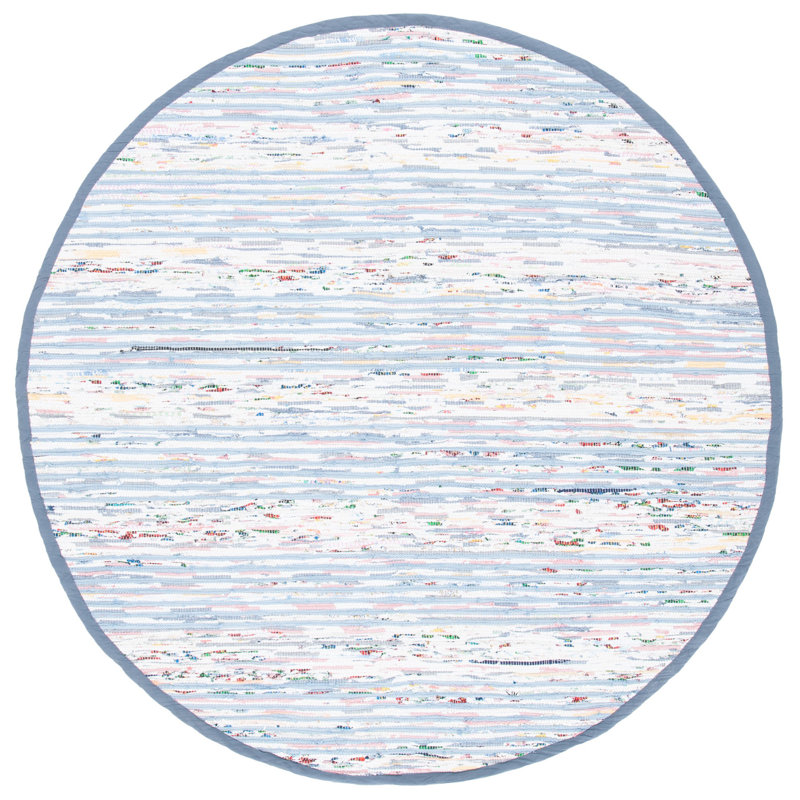 Montauk Hand Woven Performance Striped Rug, Round 6'