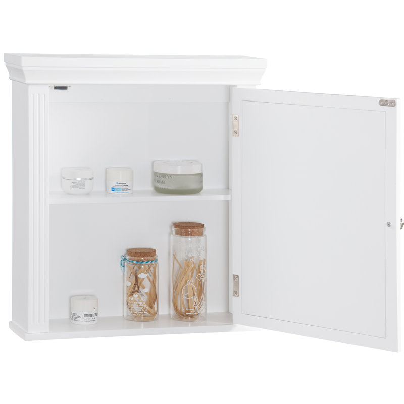 Nantwich Removable White Medicine Cabinet with Mirrored Door