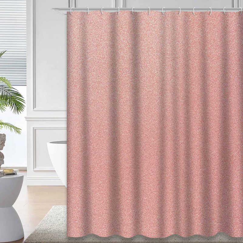 Rideau de douche à motif abstrait rose et rose avec 12 crochets, L 72 po x l 72 po