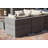 Patio Sense Sino Wicker Sofa Set Includes five Wicker Seats & A Glass Top Table- Gray Wicker Finish