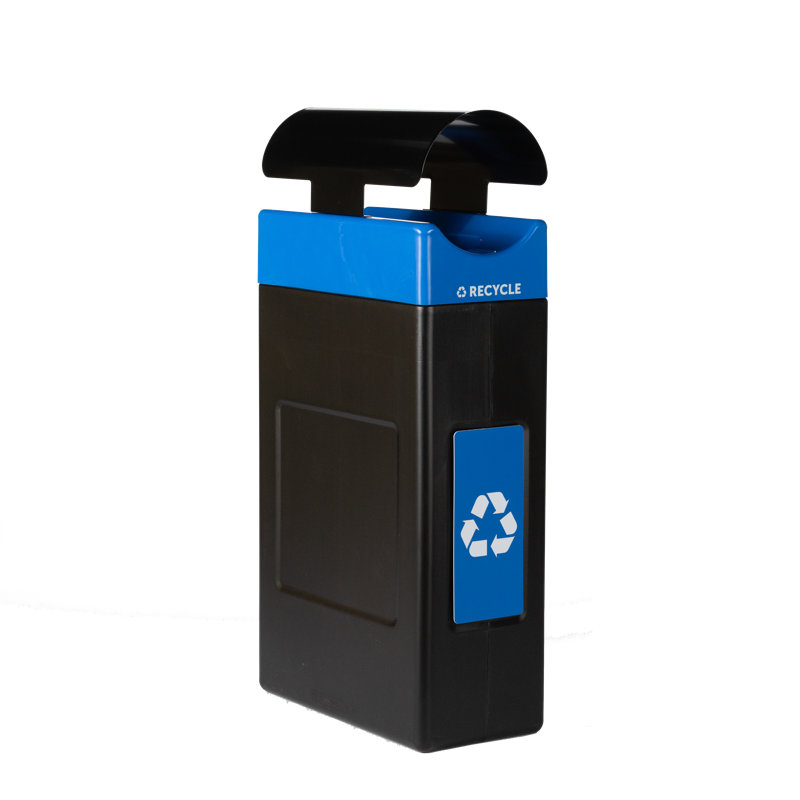 Contenant de recyclage Commercial Zone Avante, unité de 55 gallons avec couvercle de pavillon, doublure incluse, 30