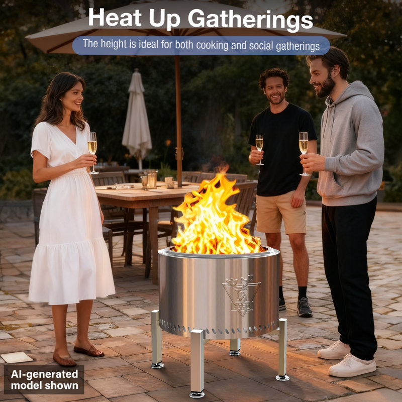 Support réglable pour foyer d'extérieur 19-27 po pour poêle à bois et plus d'accessoires d'extérieur en acier inoxydable Stell