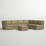 Grose Rattan 7 - Person Seating Group with Cushions