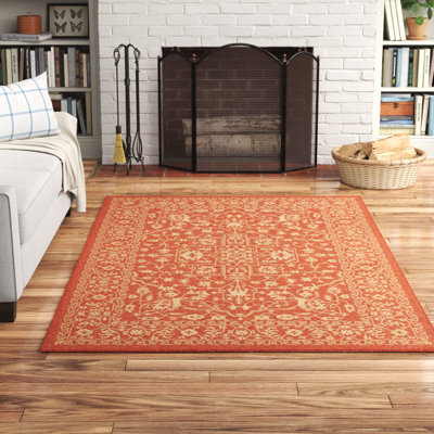 Tapis oriental intérieur / extérieur en terre cuite Menezes