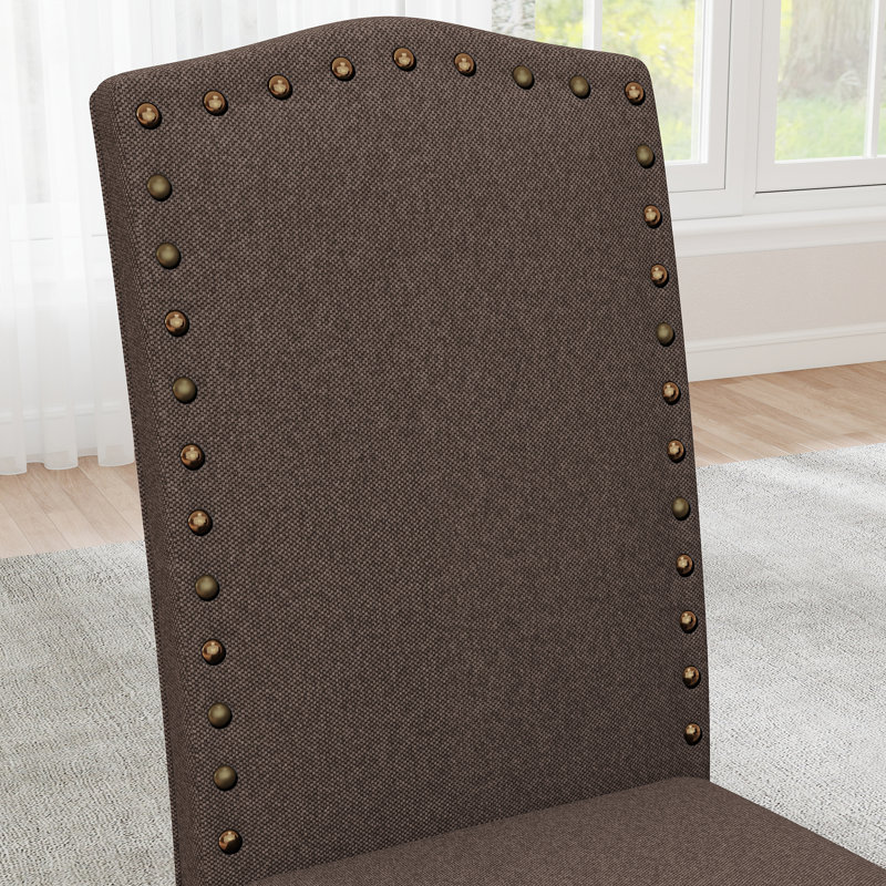 Mourya 19.5'' H Upholstered Side Chair, Taupe Fabric