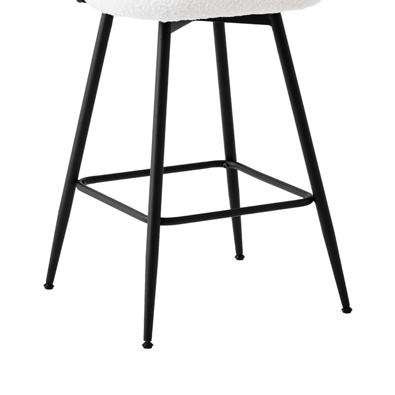66 cm H Swivel Upholstered Bar Stool & Counter Stool with Metal Legs (set of 2 & set of 4), 4, White