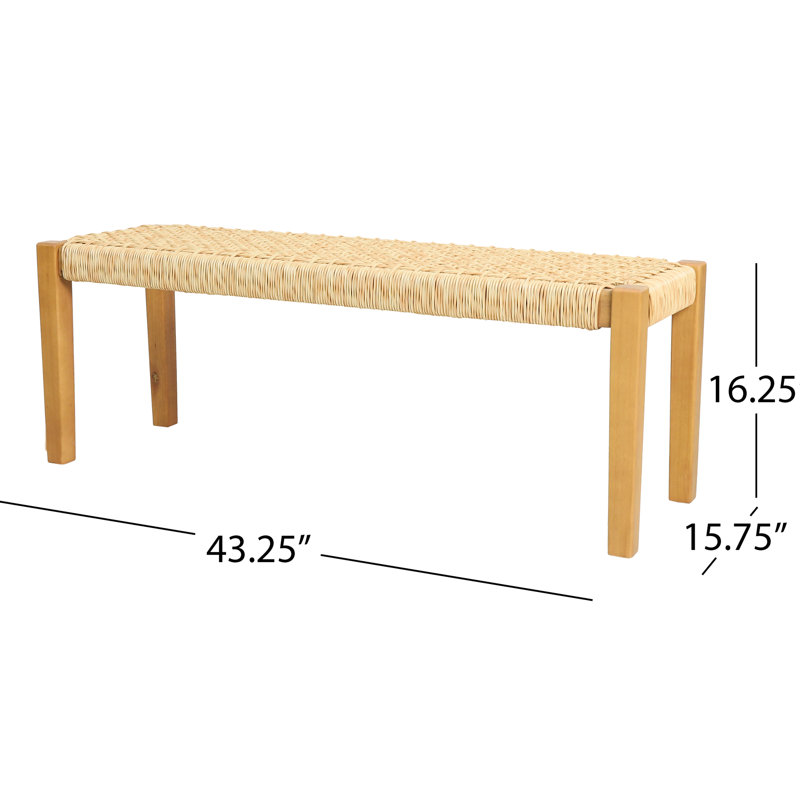 Brown Wood Bench For Garden Area, Faux Seat, 16.69 In. High X 43.51 Wide 16.21 Deep Use Bench, Hue, 43.51"W 16.21"D 16.69"H