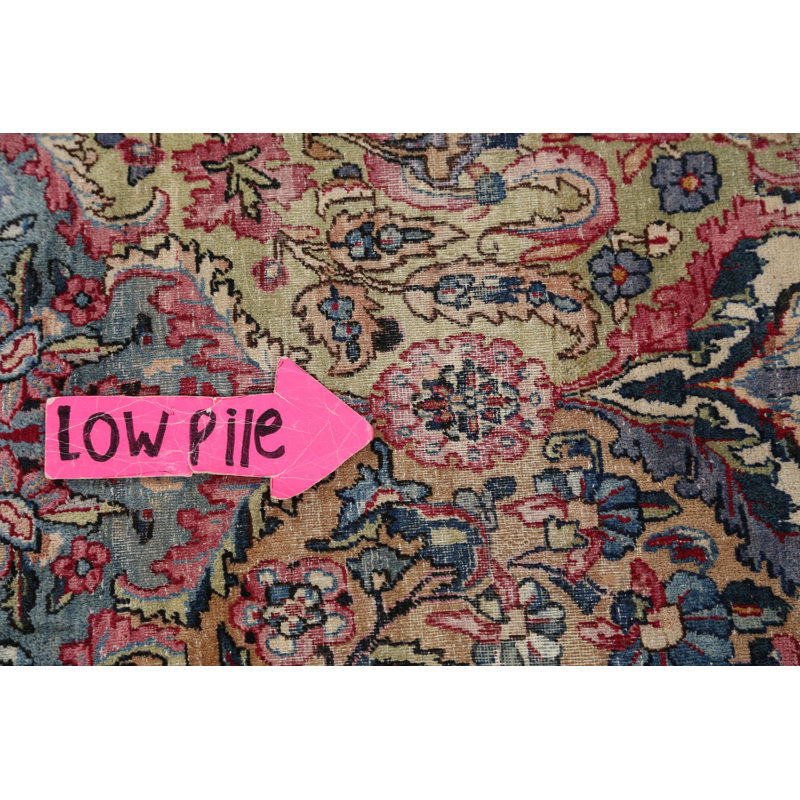 Tapis traditionnel pré-1900 à teinture végétale 11 x 22