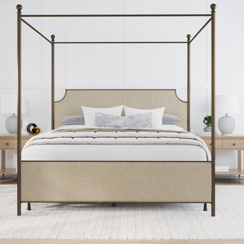 Aasif Upholstered Metal Canopy Bed