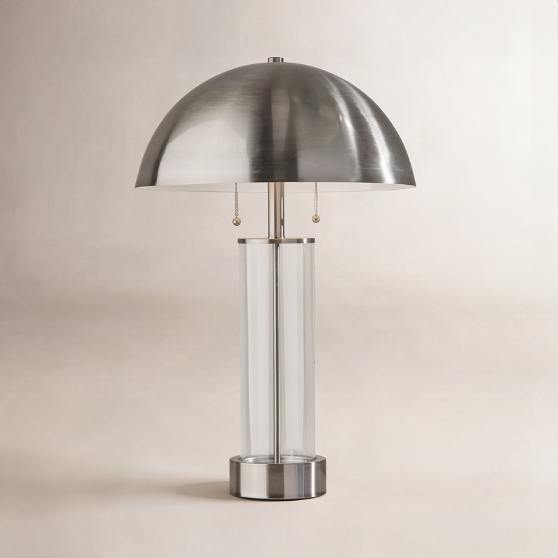 Anlow Desk Lamp, Brushed Steel/Clear, Brushed Steel
