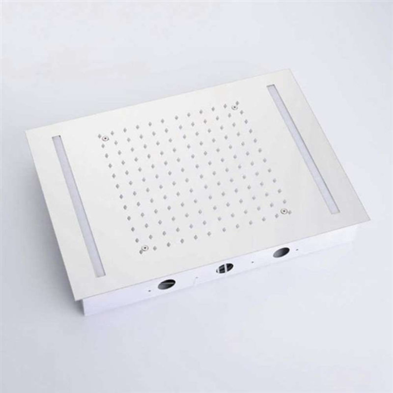 Luna Recessed Shower Head with Single Color LED Shower Head in Chrome Finish