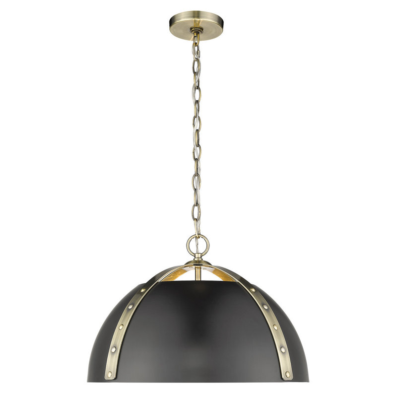 Architha 3 - Light Unique/Statement Pendant, Black, Aged Brass