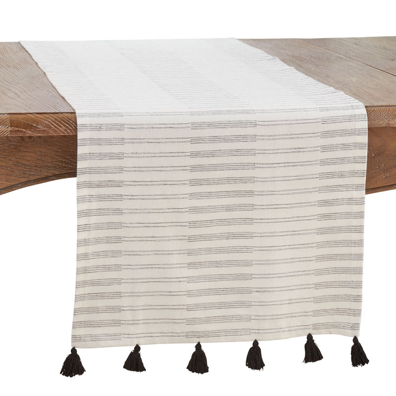 Runner_Tassel Design Striped Table Runner
