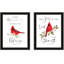 «Lord Is My Force Red Cardinals», art mural - cadre noir pour salon, chambre à coucher, maison, cadre