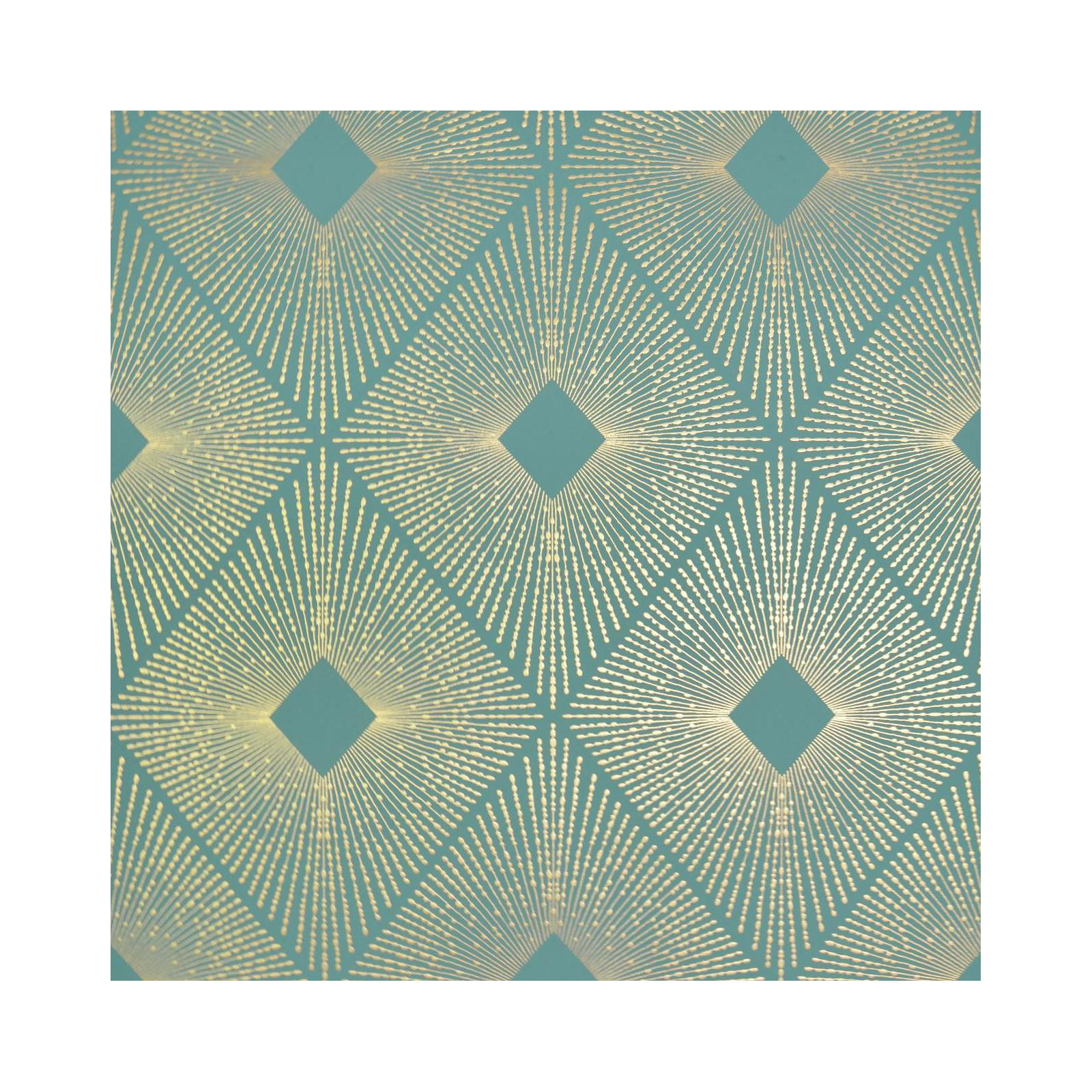 Antonina Vella Modern Metals Modern Geometric Wallpaper, Teal/Gold