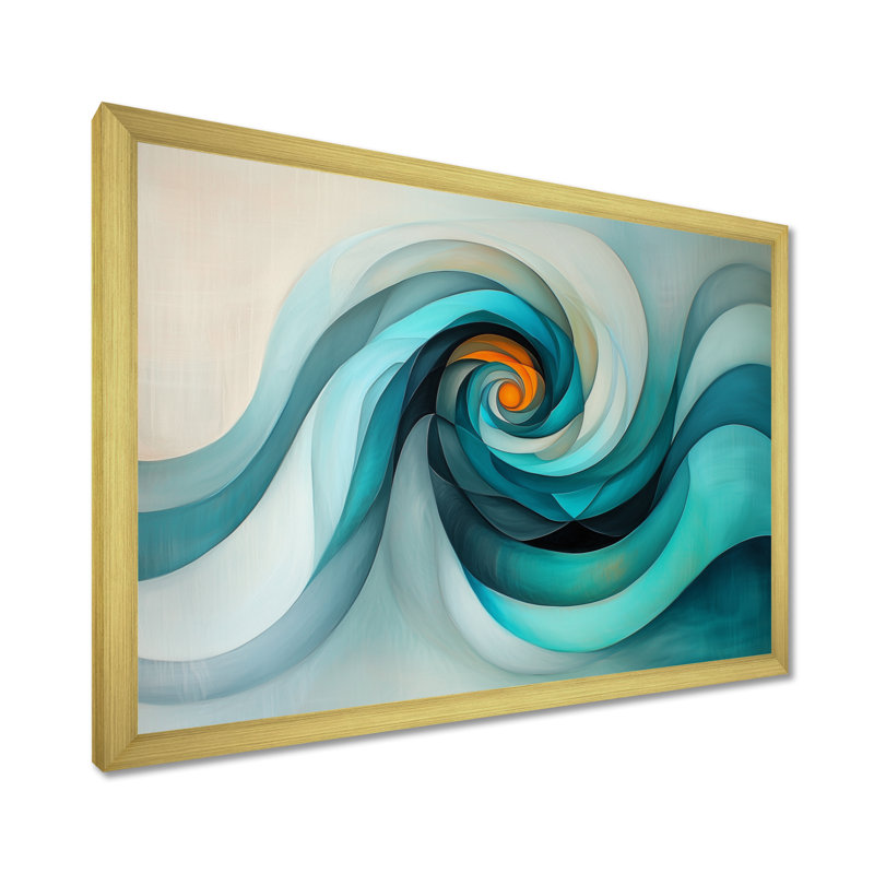 Ombeline - Abstract Large Wall Art, H 24 po x l 32 po, Cadre simple, Doré