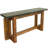 Black Hills Marble Top Console Table with Rustic Open Wood Base-41533760