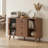 47.2" Buffet Cabinet With Storage, Mid Century Modern Fluted Cabinet With Tambour Doors & Drawers, Wood Sideboard Cabinet For Dining Room, Living Room, Entryway, Walnut