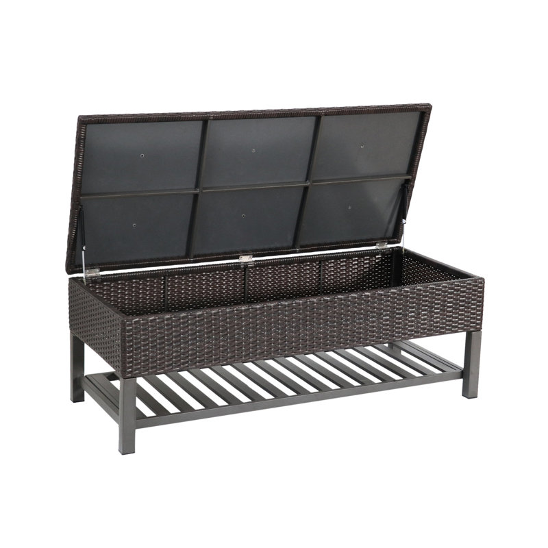 Banc de rangement avec support métallique