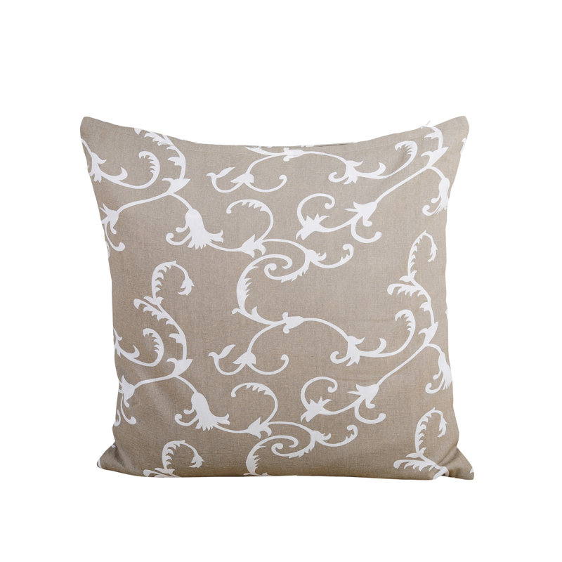  Outdoor Square Cotton Pillow Cover & Insert, Beige
