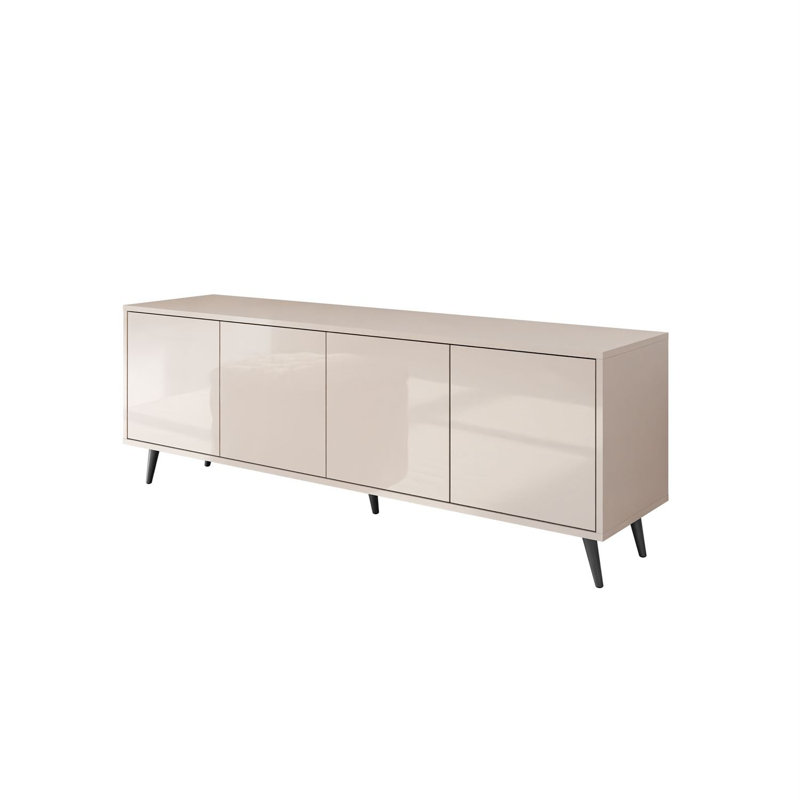 Unfinished TV Stand for TVs up to 49", Cashmire Gloss/Black
